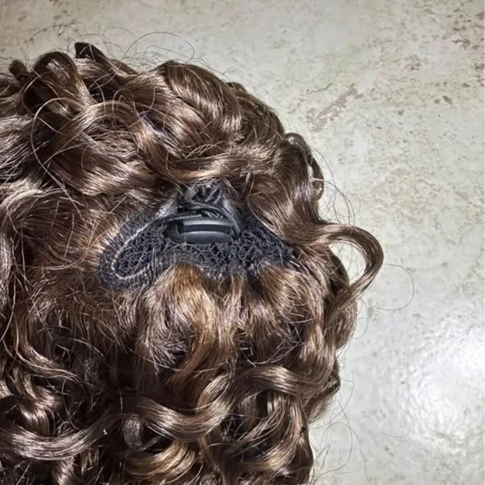 NEW Natural Brown/Blonde Ombre Curly Drawstring Ponytail